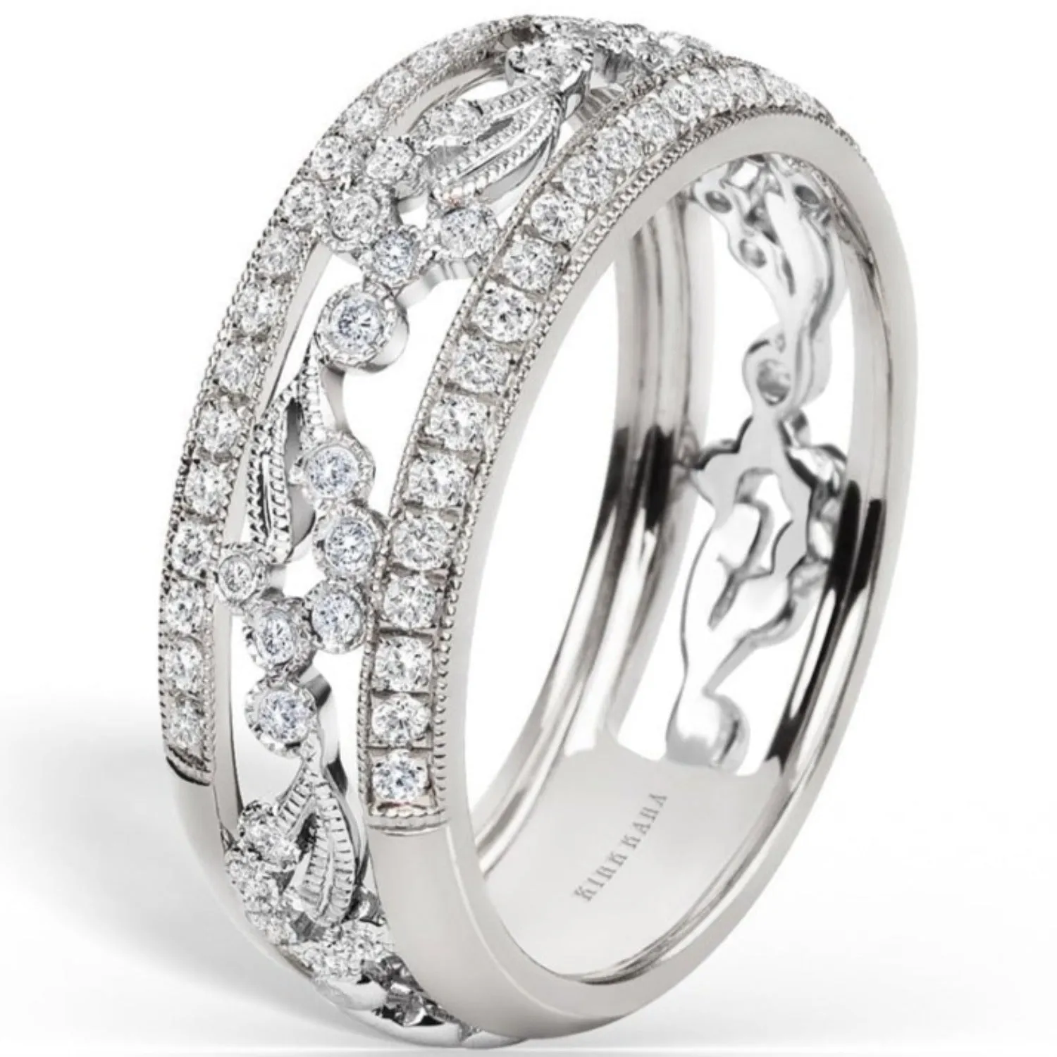 Kirk Kara "Rayana" Paisley Swirl Diamond Edge Fashion Band