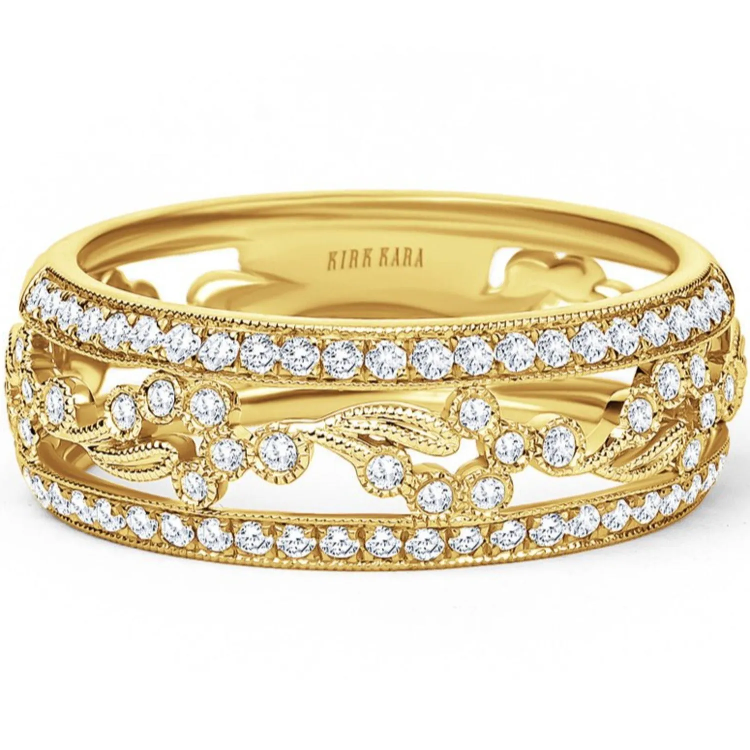 Kirk Kara "Rayana" Paisley Swirl Diamond Edge Fashion Band