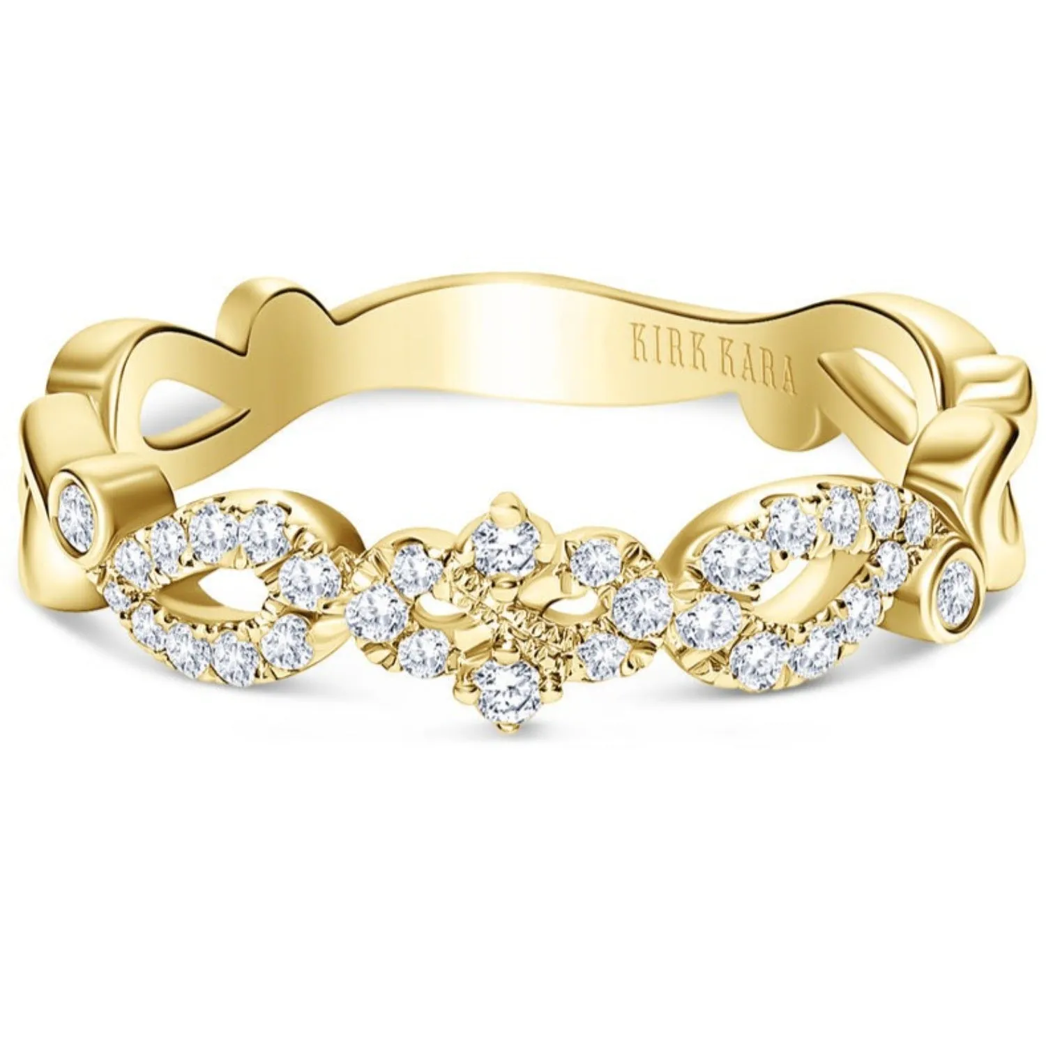 Kirk Kara "Rayana" Vintage Inspired Crown Diamond Wedding Band
