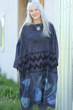 L594-44 Square Linen Dress -Arrowhead-P
