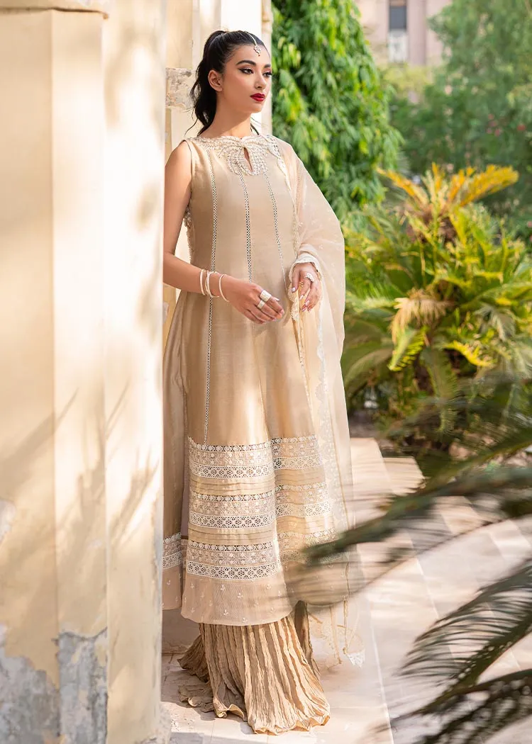 Latest Pakistani Crushed Sharara Suit Kameez Dupatta