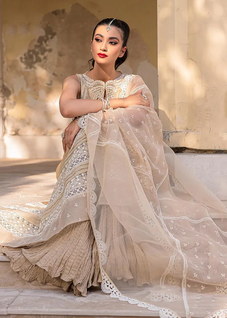 Latest Pakistani Crushed Sharara Suit Kameez Dupatta