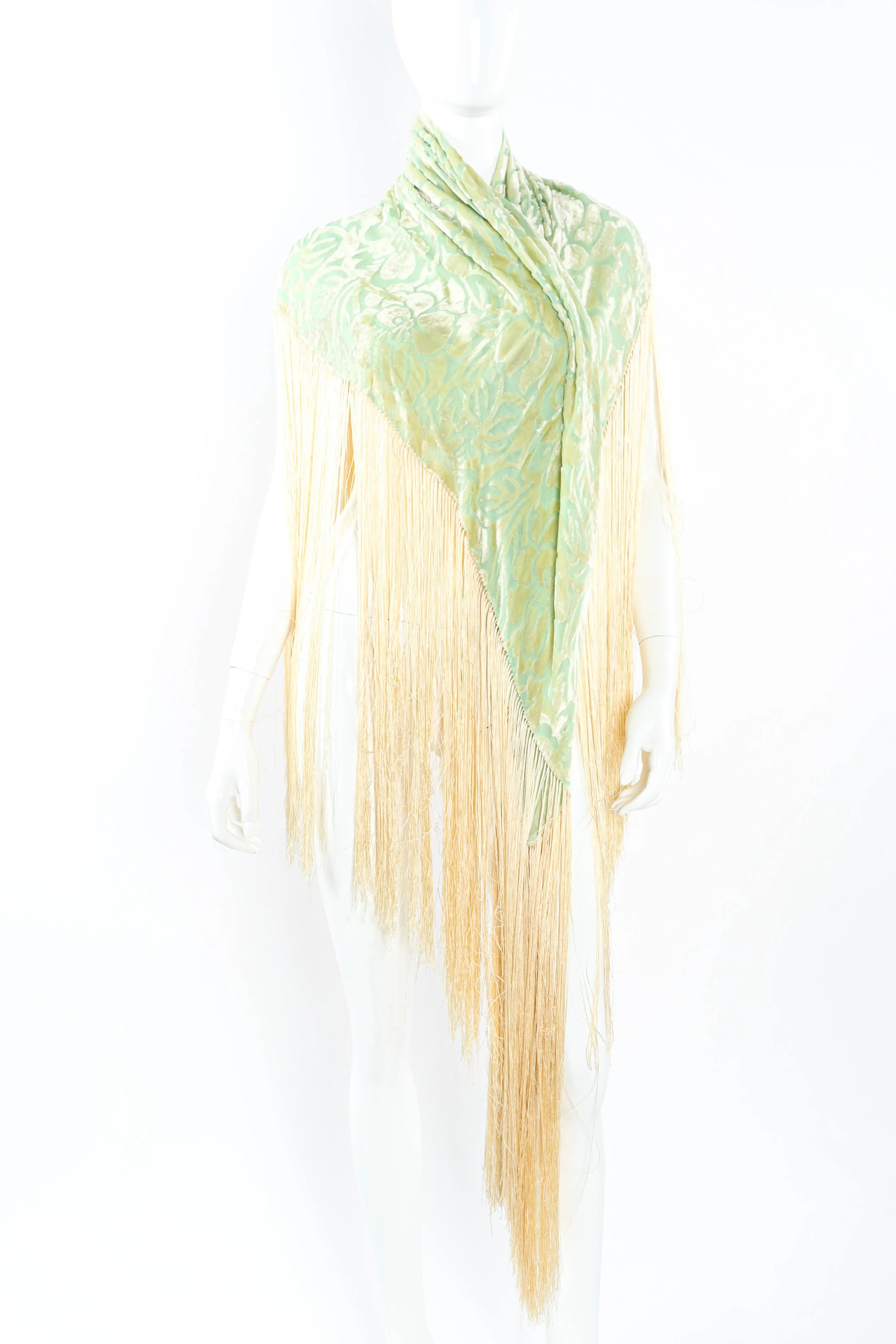 Leaf Floral Fringe Shawl