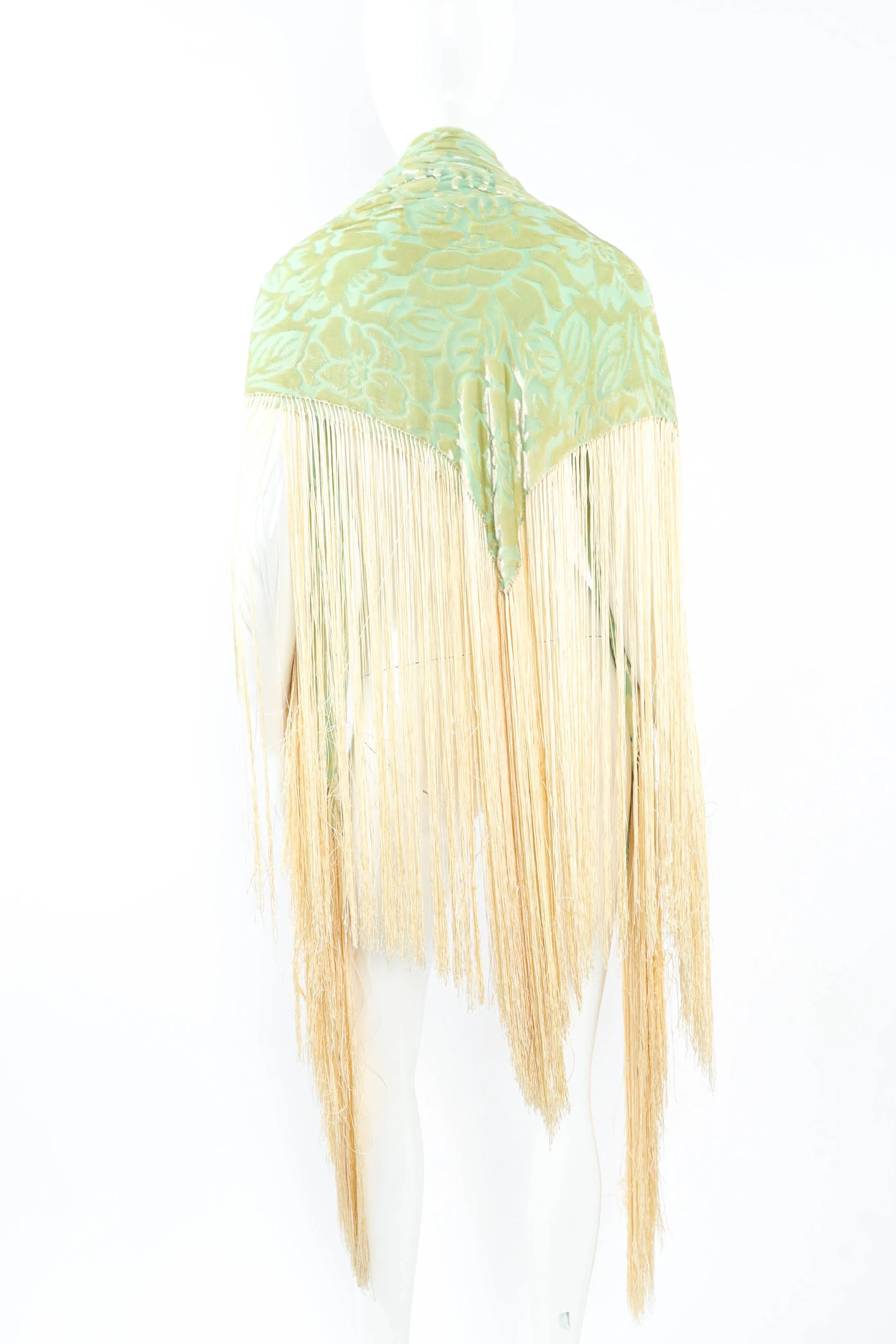 Leaf Floral Fringe Shawl