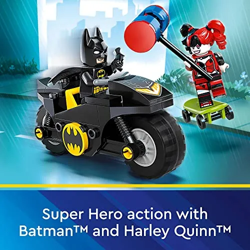 LEGO DC Batman Versus Harley Quinn 76220 Building Toy Set; a Super Hero on a Motorcycle and a Super Villain on a Skateboard; Includes a Batarang; Gift for Kids, Boys and Girls, Ages 4  (42 Pieces)