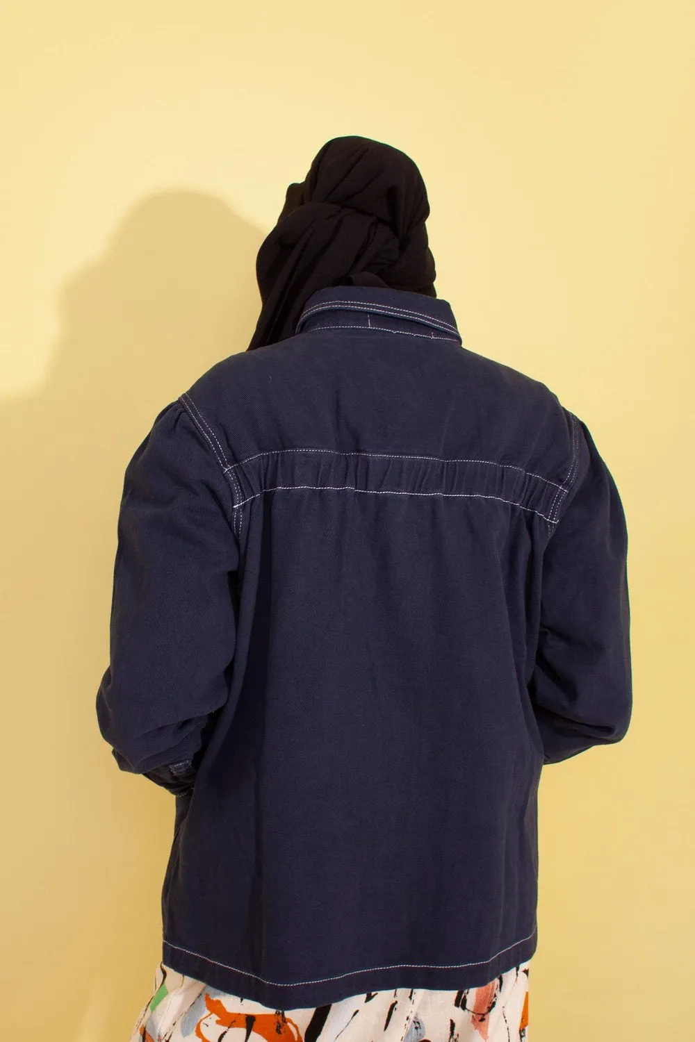 L.F. Markey Puff Sleeve Chore Coat - Navy Denim