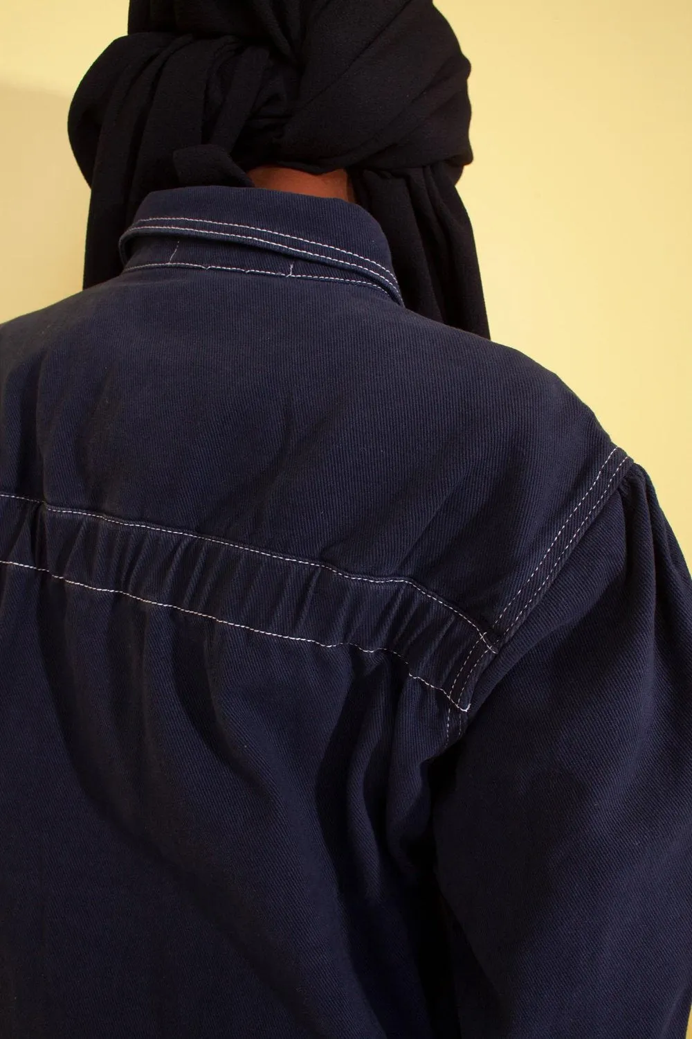 L.F. Markey Puff Sleeve Chore Coat - Navy Denim