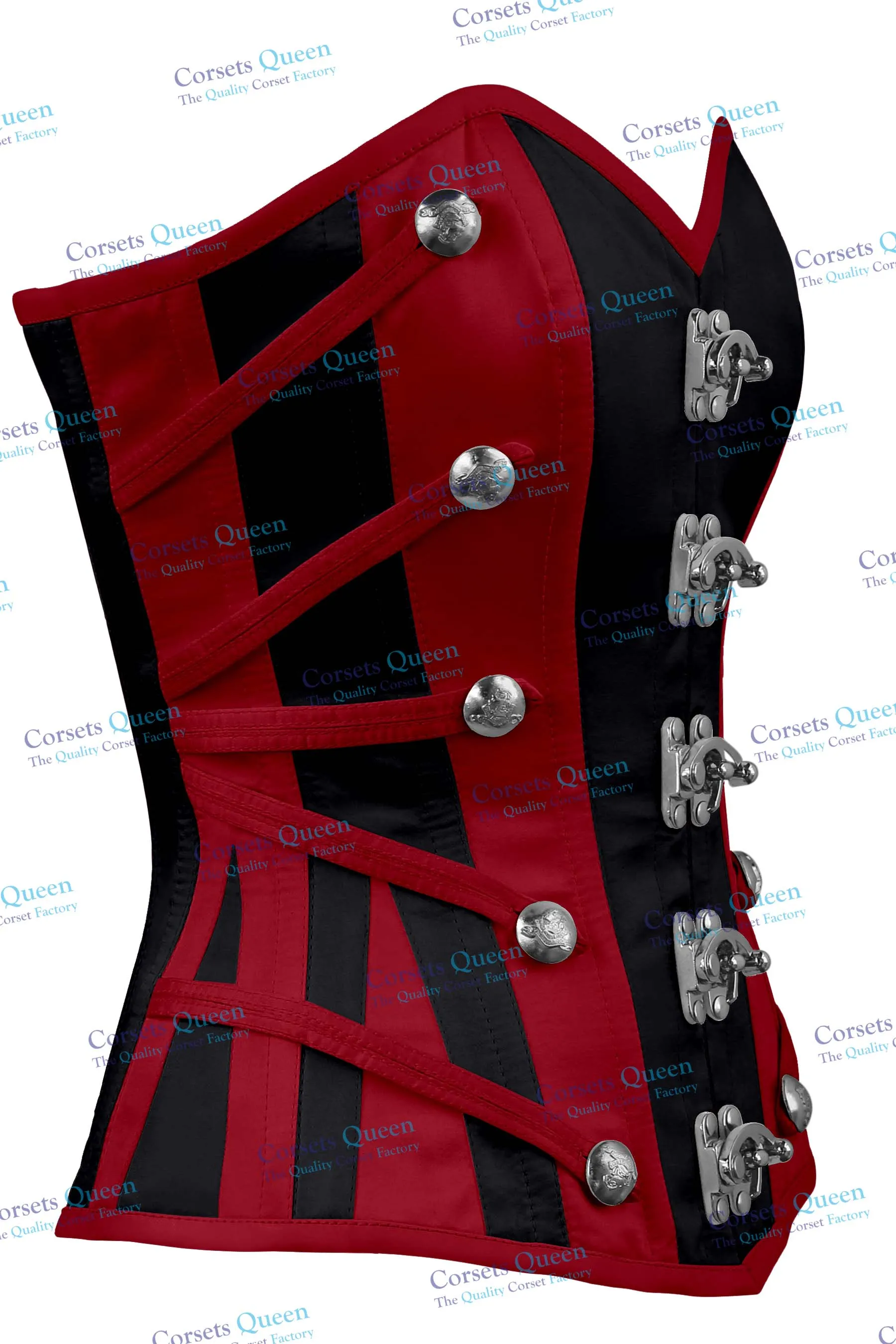 Libie Satin Overbust Corset With Buckles
