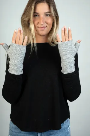 Light Gray 100% Cashmere Half Glove