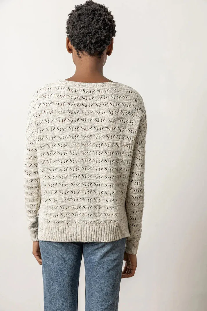 Lilla P Pointelle Boatneck Sweater
