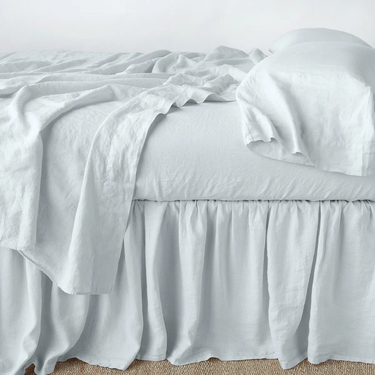 Linen Bed Skirt - Cloud - King