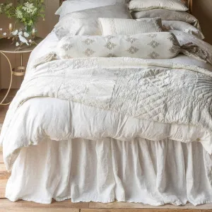 Linen Bed Skirt - White - Queen