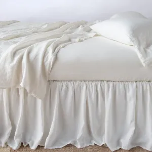 Linen Bed Skirt - Winter White - Queen