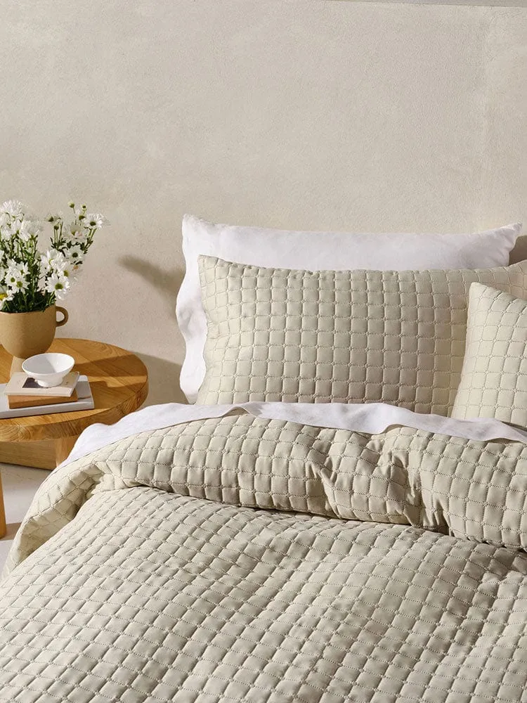 Linen House Verona Champagne 270x270cm Queen Coverlet Set
