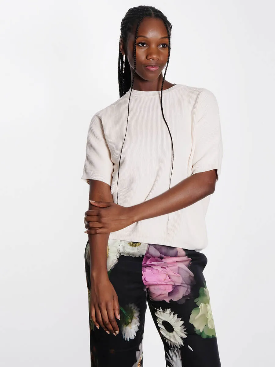 Lola Short Sleeve Jumper - Light Nude