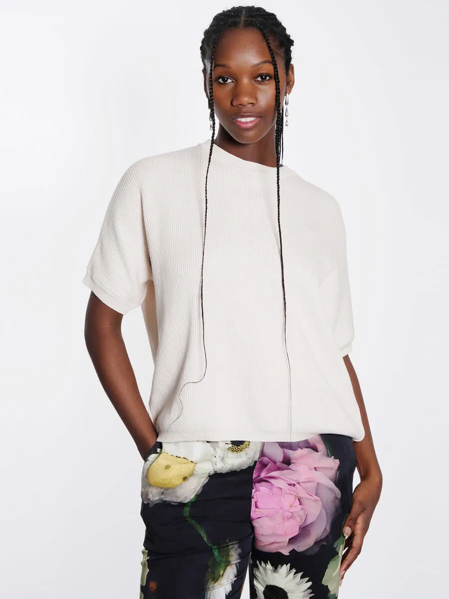 Lola Short Sleeve Jumper - Light Nude
