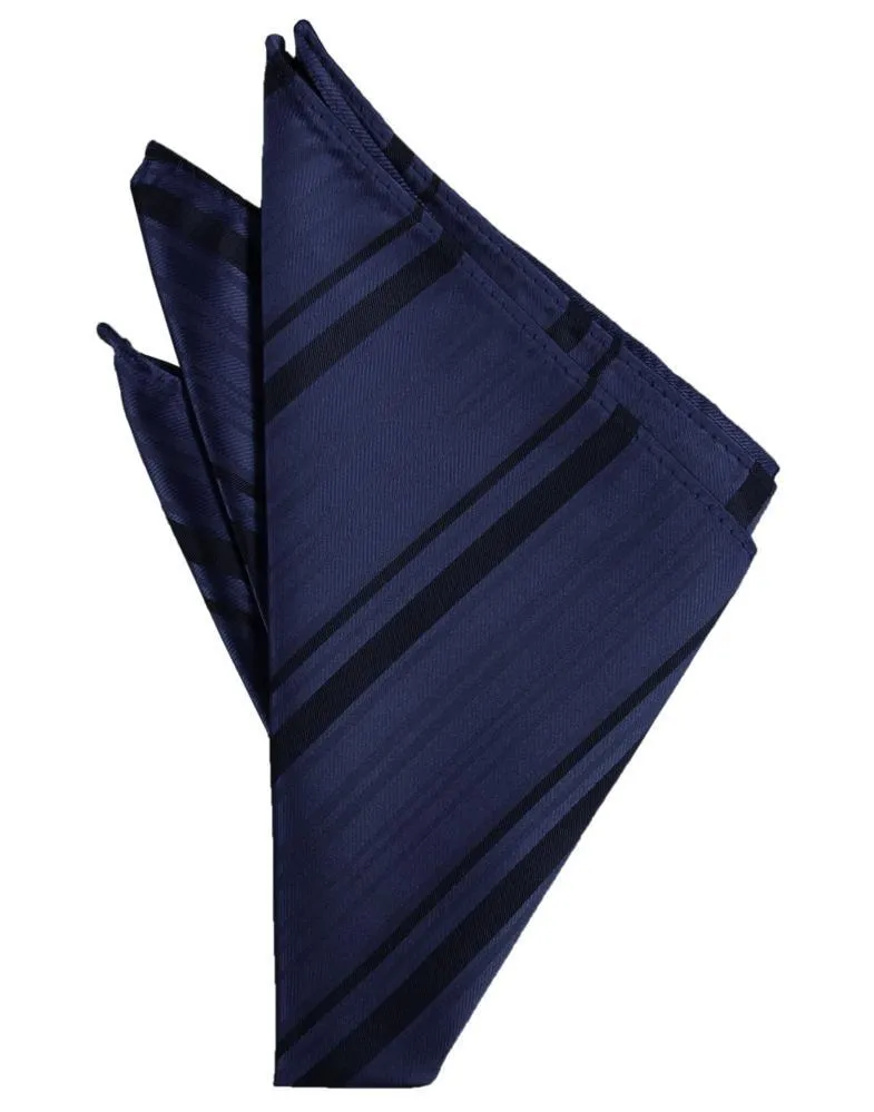 Marine Striped Satin Pocket Square