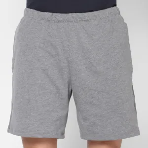 Men's Short Straight-Cut Cotton Fitness Shorts 100 With Key Pocket