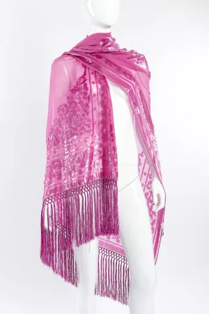 Metallic Velvet Fringe Shawl