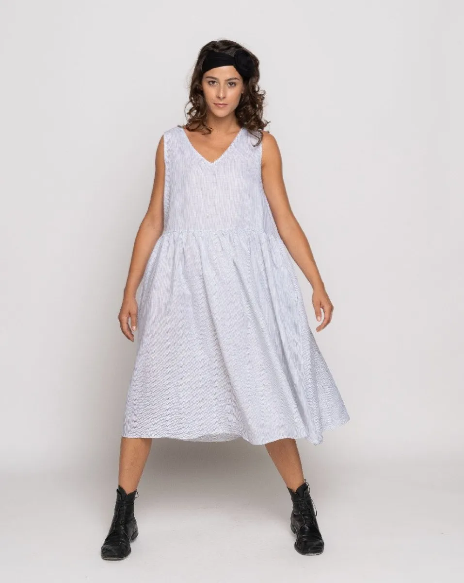 Micro Checker V-Neck Tank Dress