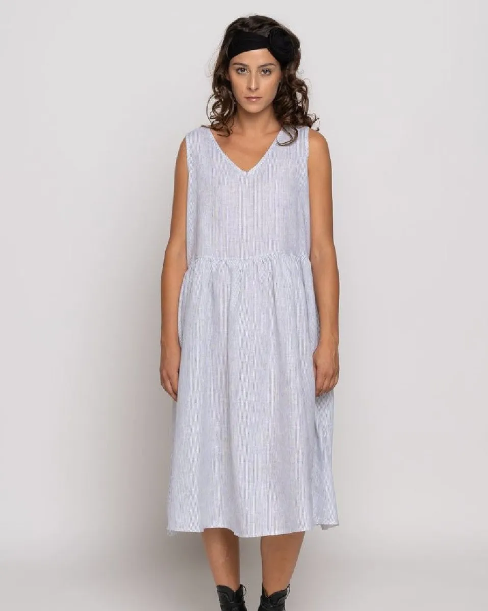 Micro Checker V-Neck Tank Dress