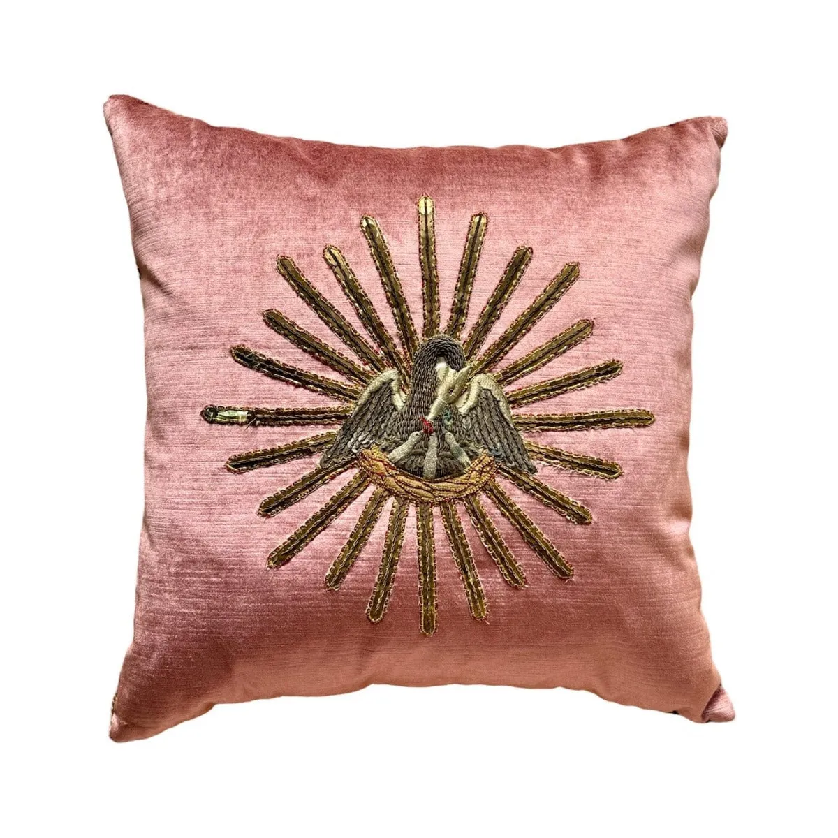 Mid 19th C. Ecclesiastic Metallic Silver and Gold Embroidery (#A040424 | 19 x 19")