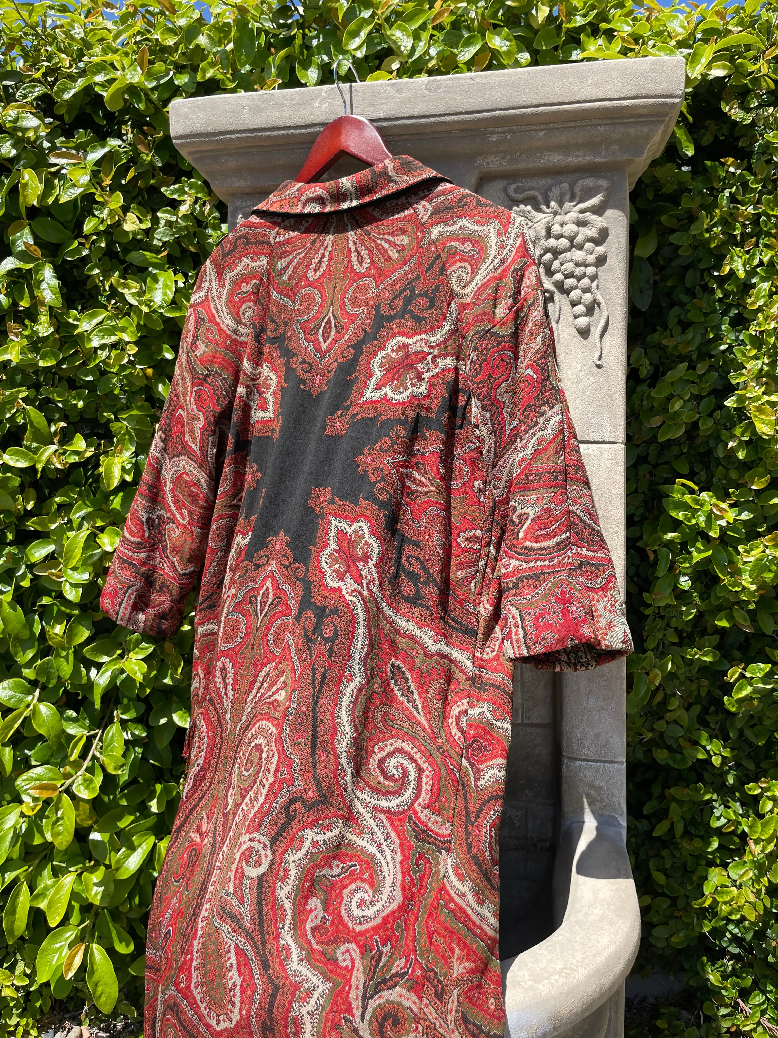 Mid Century Antique Paisley Shawl Turned Coat