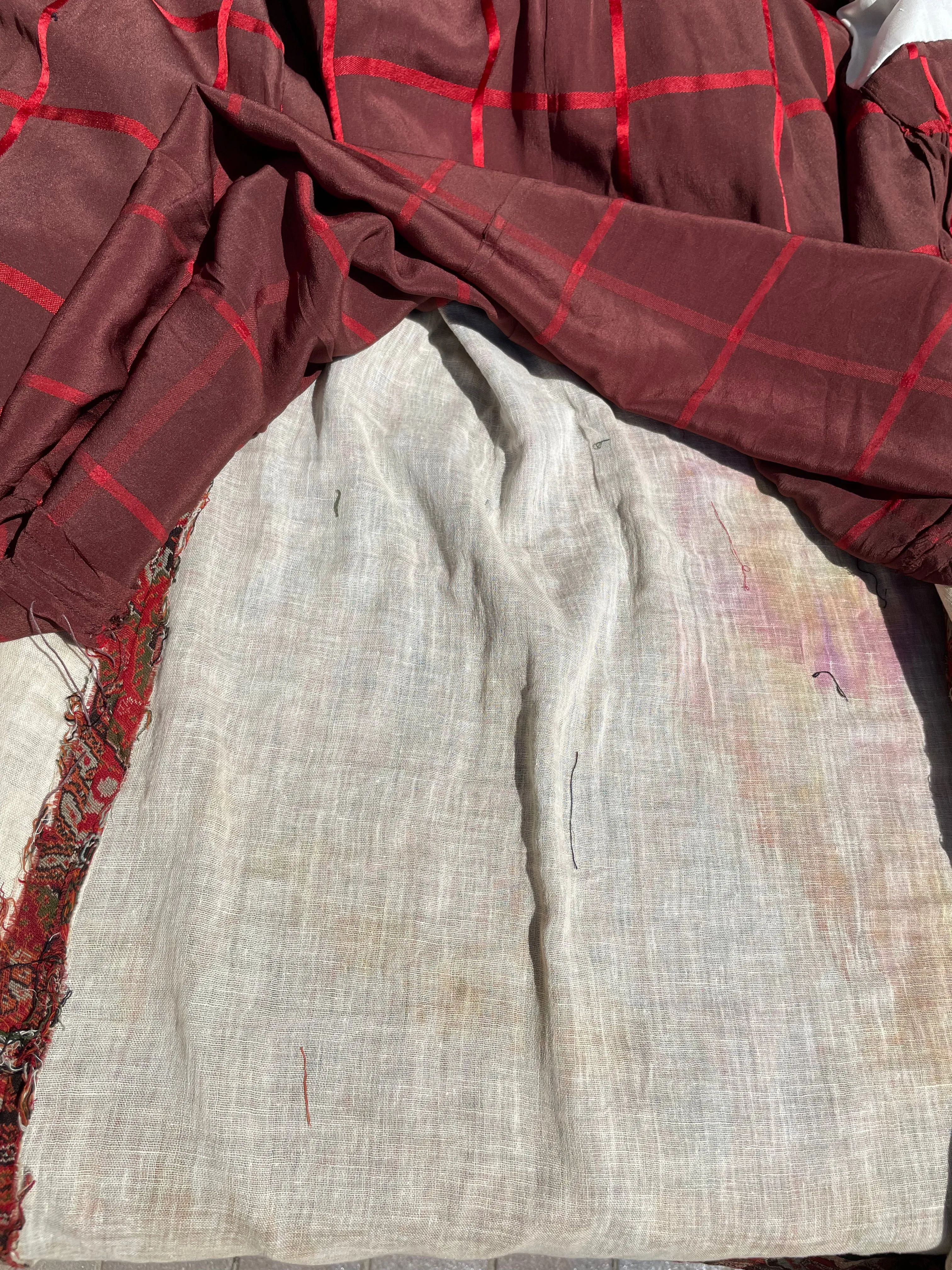Mid Century Antique Paisley Shawl Turned Coat