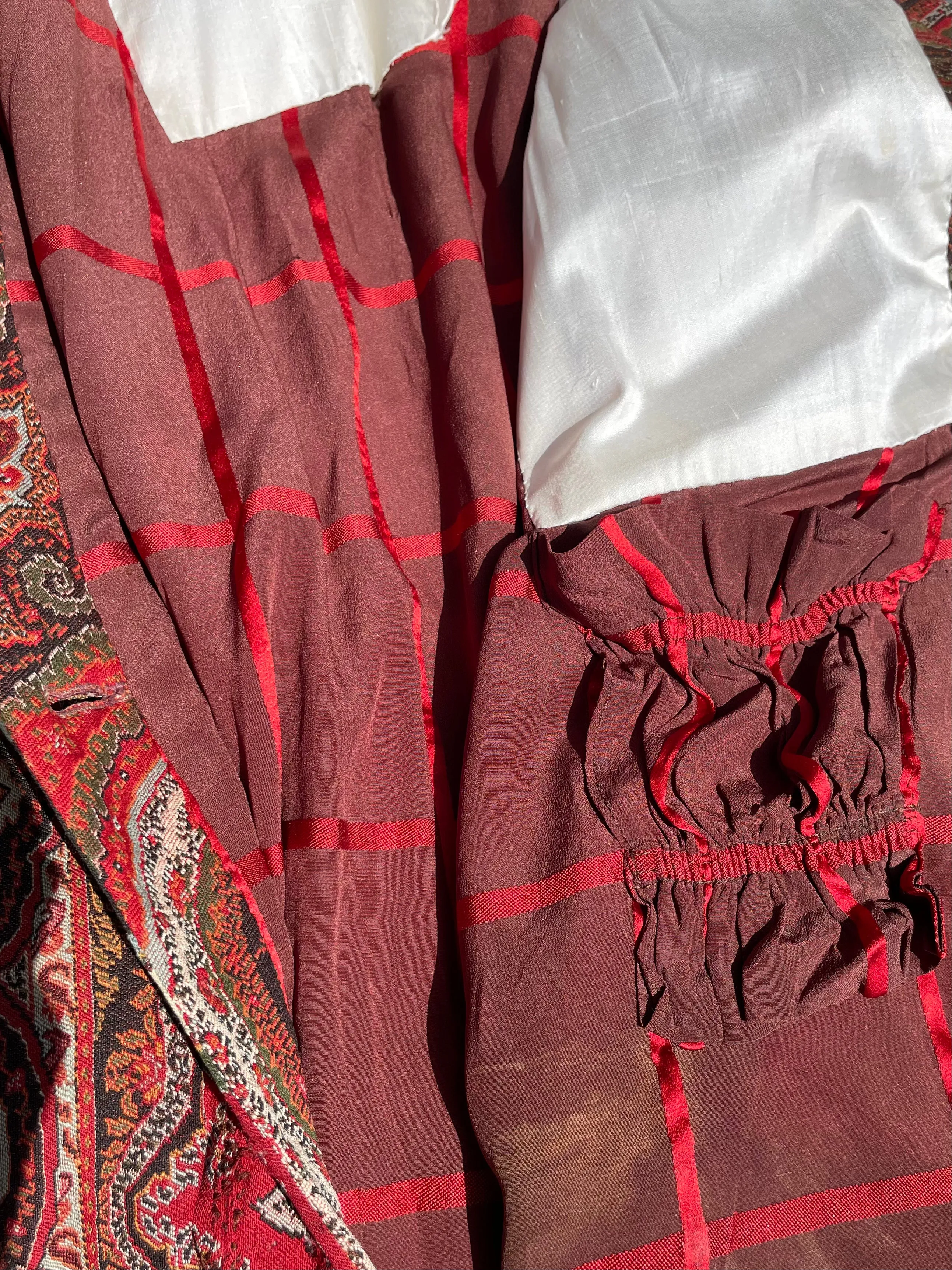 Mid Century Antique Paisley Shawl Turned Coat