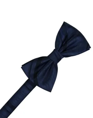 Midnight Striped Satin Kids Bow Tie