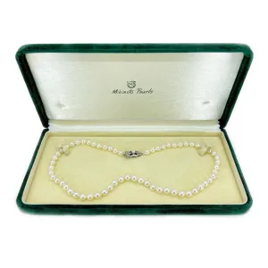 Mikimoto Japanese Cultured Akoya Pearl Strand With Box - Sterling Silver 16 Inch