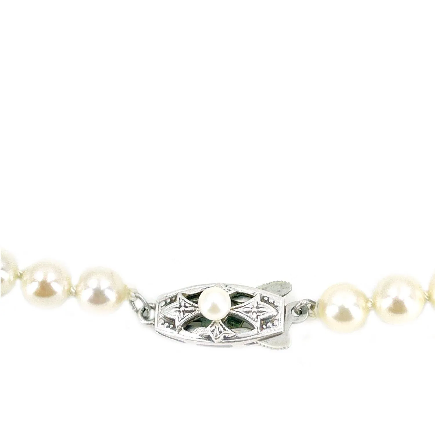 Mikimoto Japanese Cultured Akoya Pearl Strand With Box - Sterling Silver 16 Inch
