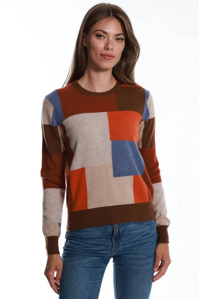 Minnie Rose Patchwork Crew Pullover