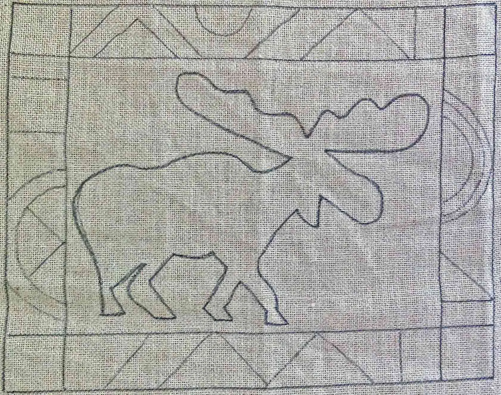 Mister Moose Kit with Pattern and Cut Wool strips
