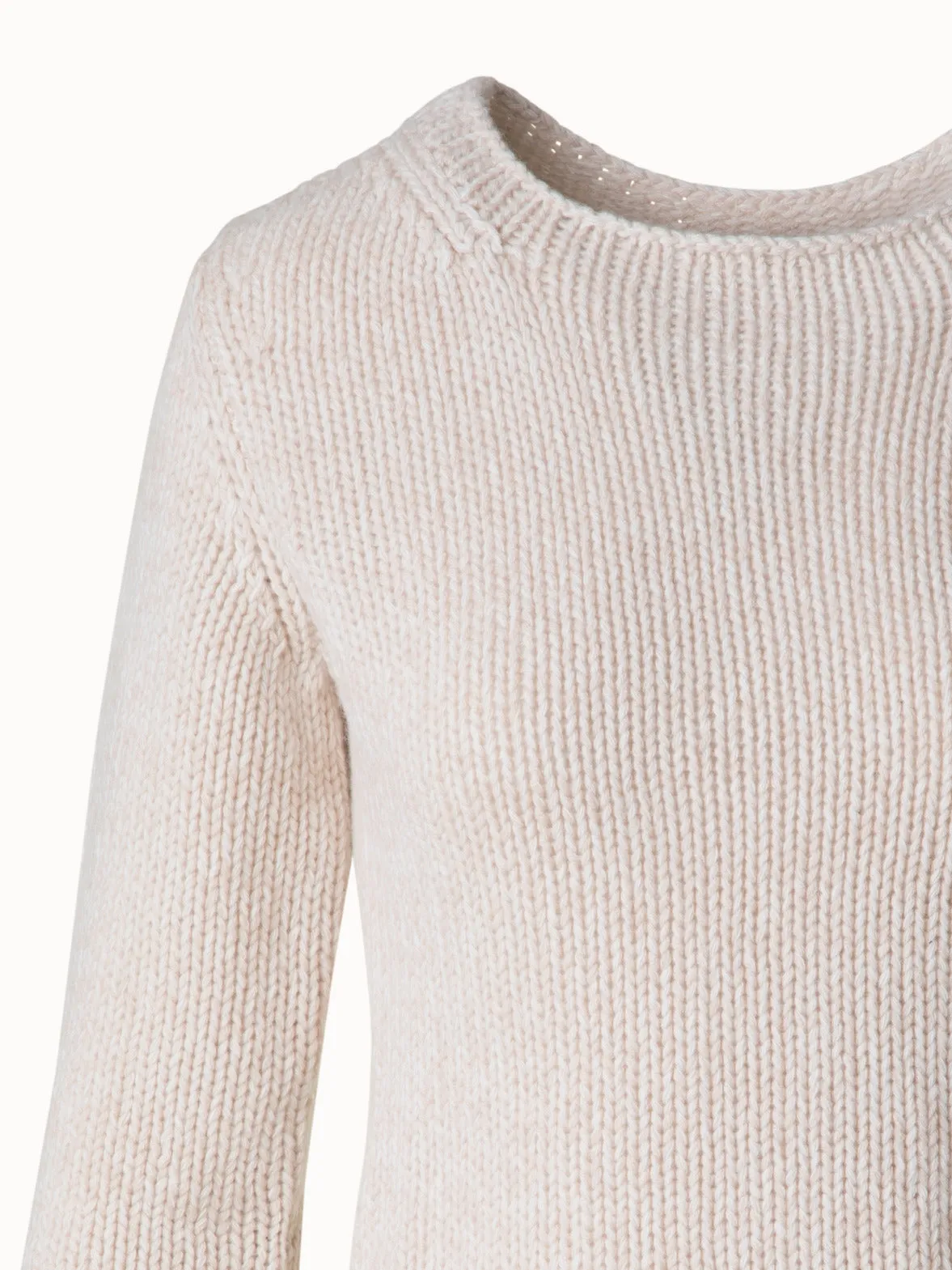 Mouliné Cashmere Wool Round Neck Sweater