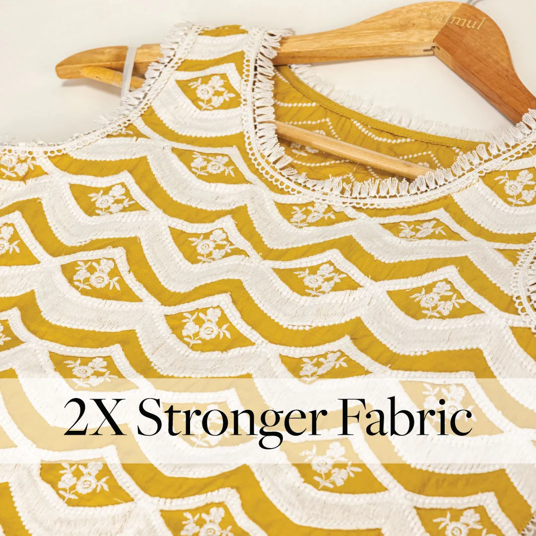 Mulmul Cotton Zoey Mustard Top With Zoey Mustard Pant