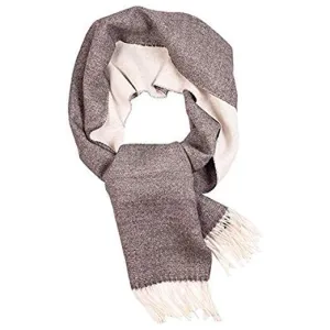 Natural Alpaca 100% Baby Alpaca Scarf Grey/White