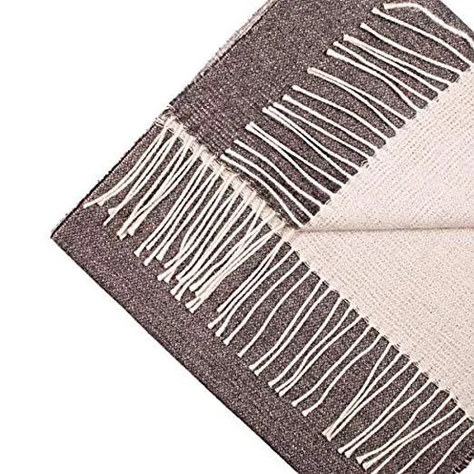 Natural Alpaca 100% Baby Alpaca Scarf Grey/White
