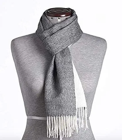 Natural Alpaca 100% Baby Alpaca Scarf Grey/White