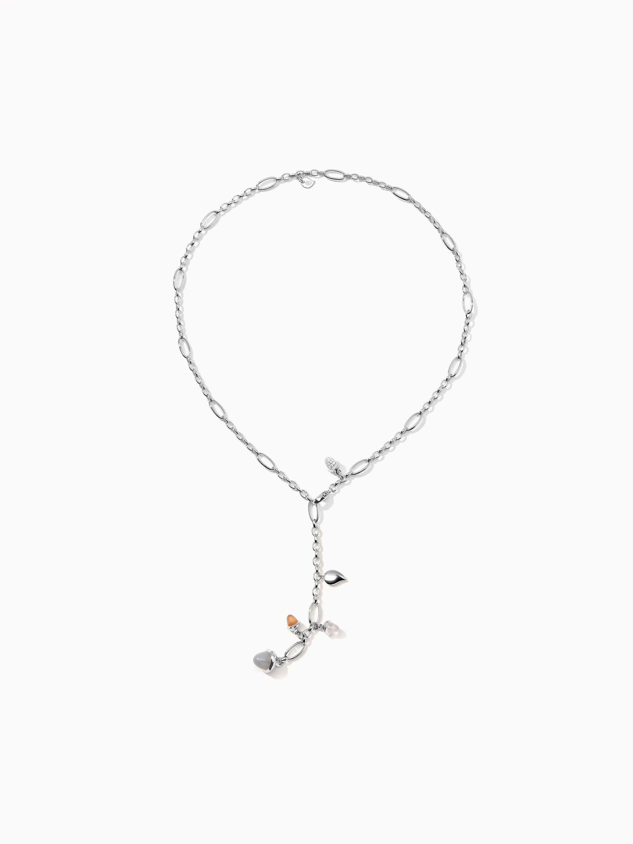 Necklace MIKADO Delicate 51 cm 'Cashmere' with Diamond Pavé Cashmere with Diamond Pavé