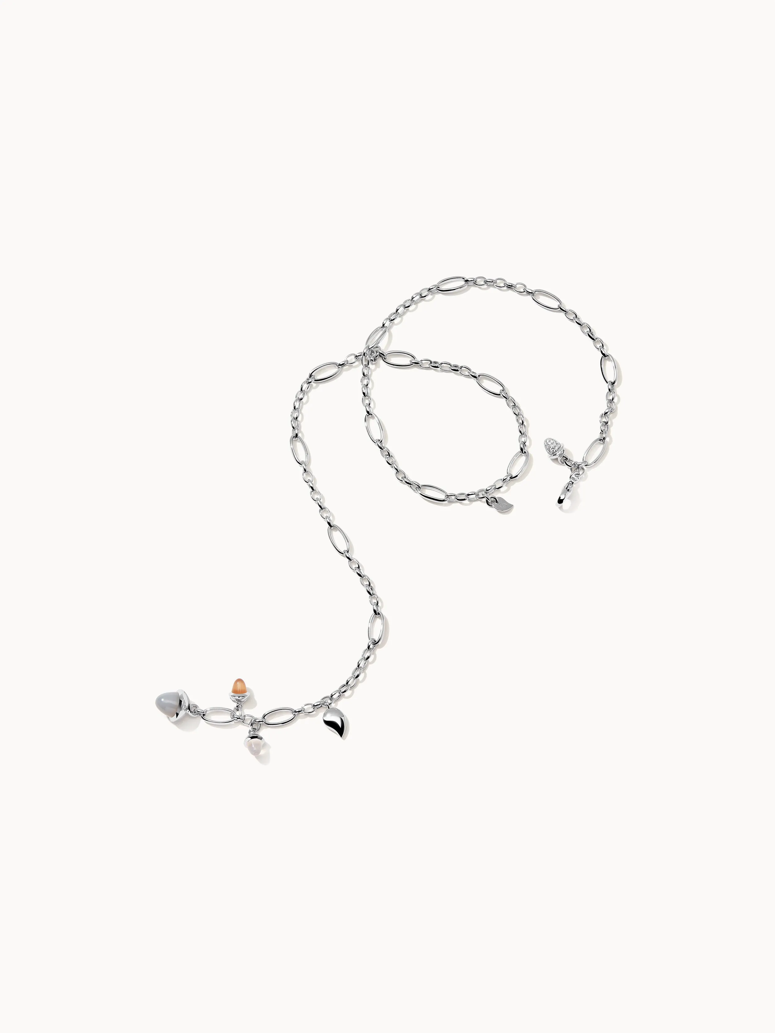 Necklace MIKADO Delicate 51 cm 'Cashmere' with Diamond Pavé Cashmere with Diamond Pavé