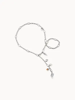 Necklace MIKADO Delicate 51 cm 'Cashmere' with Diamond Pavé Cashmere with Diamond Pavé
