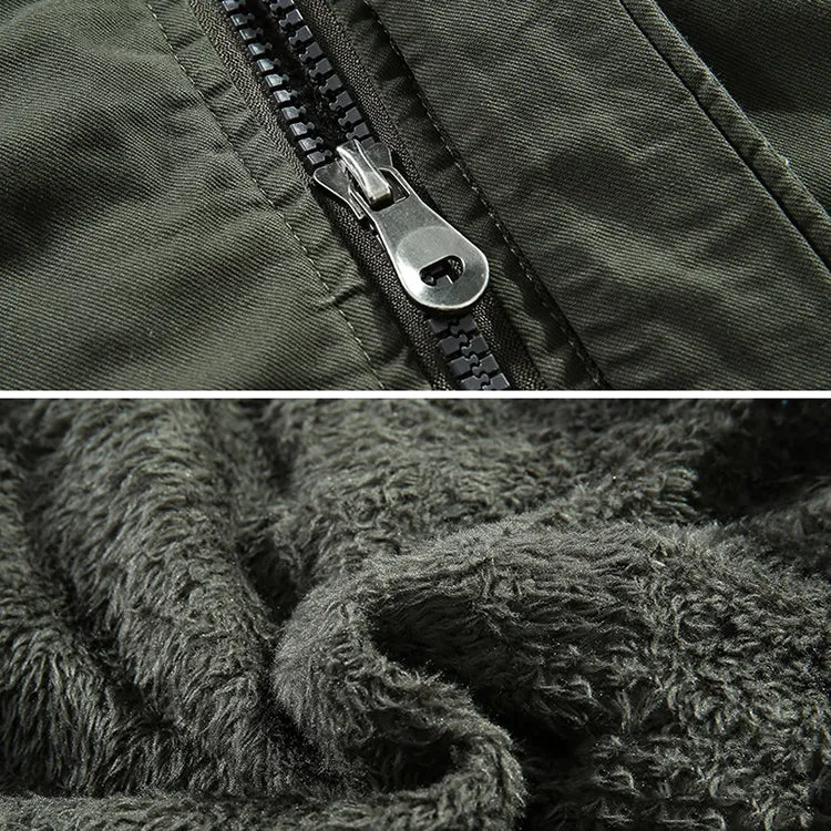 New Simple Cotton Hooded Long Men's Jacket