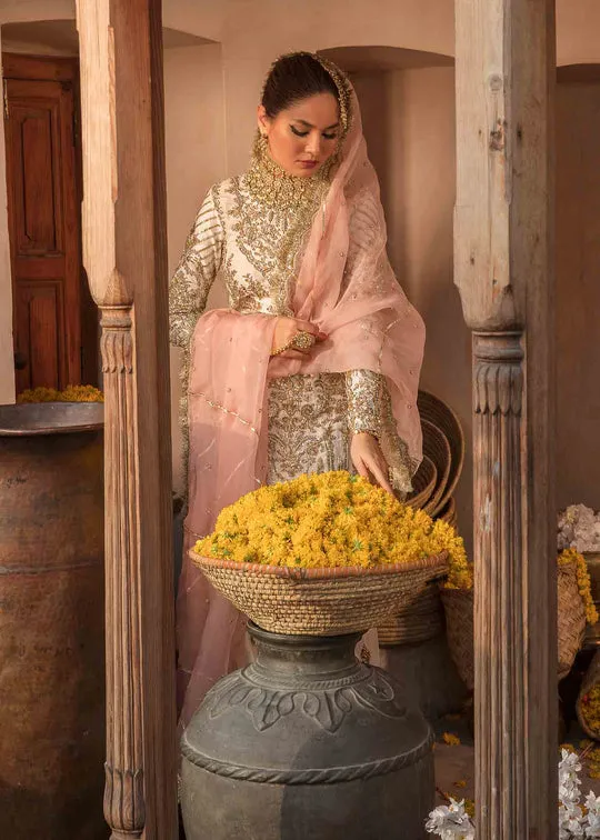 Off White Heavily Embroidered Pakistani Wedding Dress Kameez Sharara