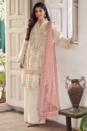 Off White Traditional Pakistani Kameez Trousers Dupatta Eid Dress