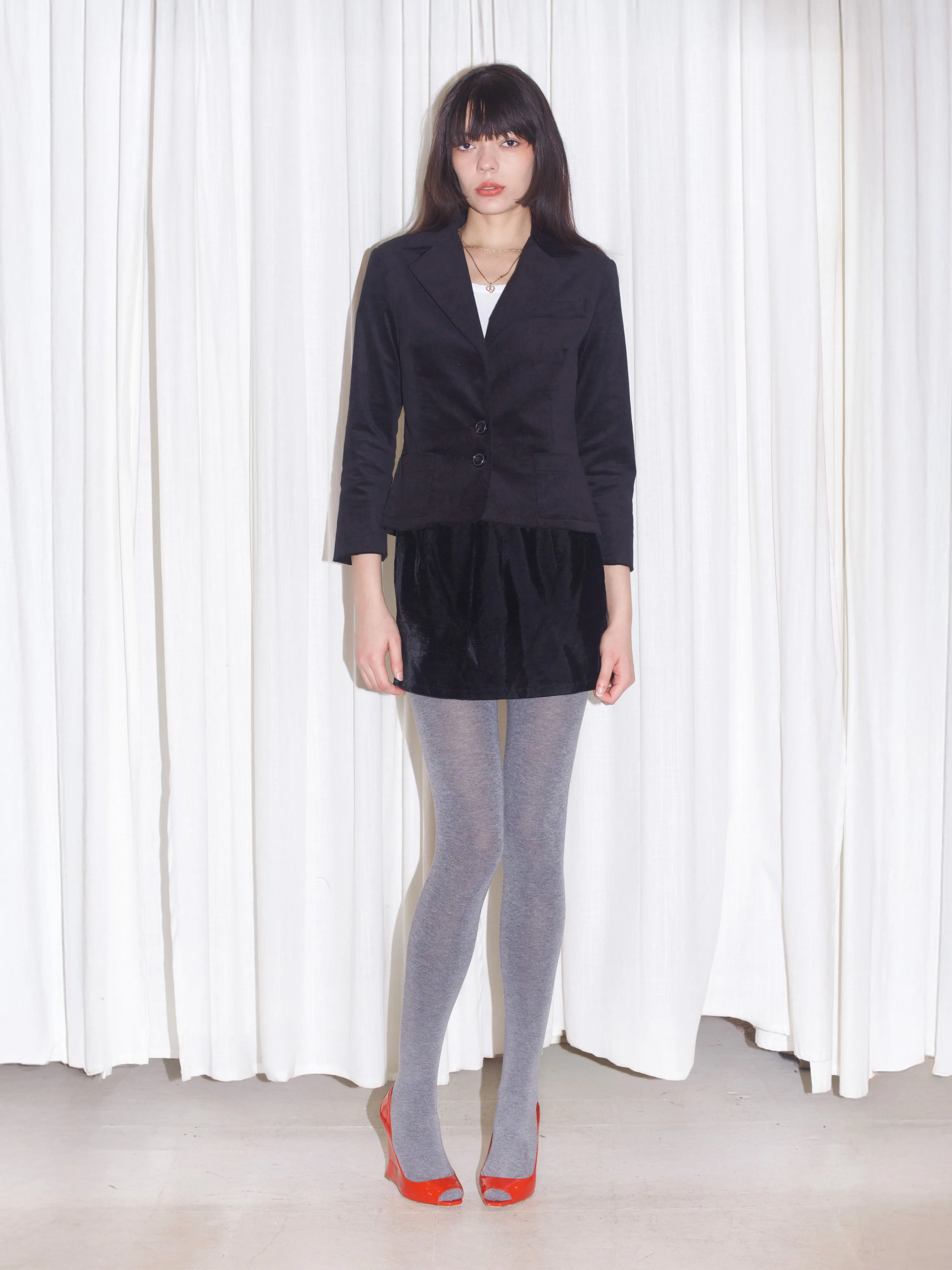 Onyx Velvet Mini Skirt