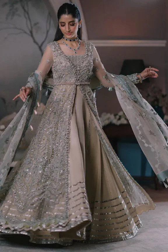 Open Gown and Lehenga Style Pakistani Wedding Dress