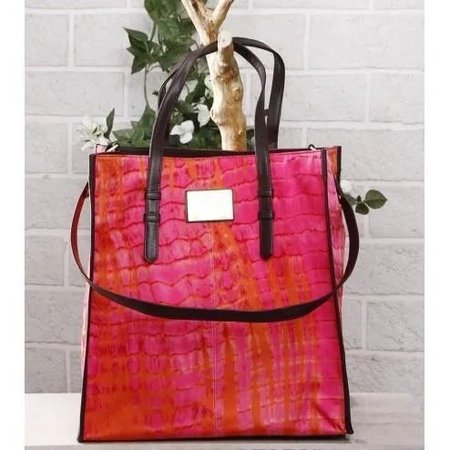 Orange & Pink Tie Dyed Cotton Tote Bag