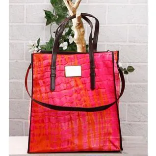 Orange & Pink Tie Dyed Cotton Tote Bag