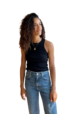Organic High Neck Tank in Black